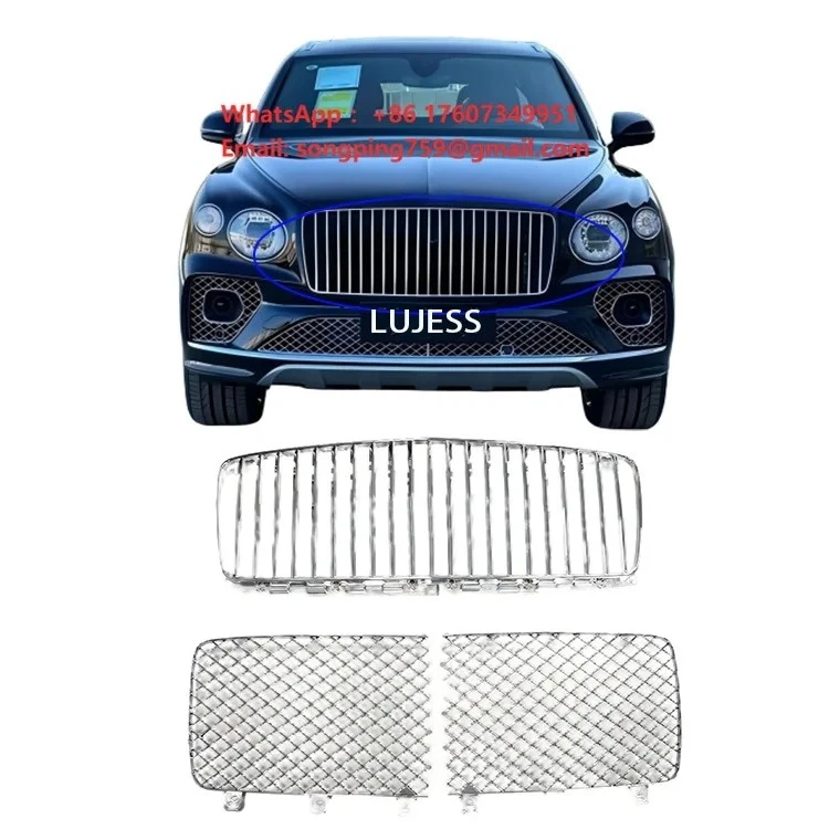 OEM 36A853683F LH 36A853684E RH Chrome Style for Bentley Bentayga 2021 2022 2023 Auto Car Front Bumper Center Grille With Meshes