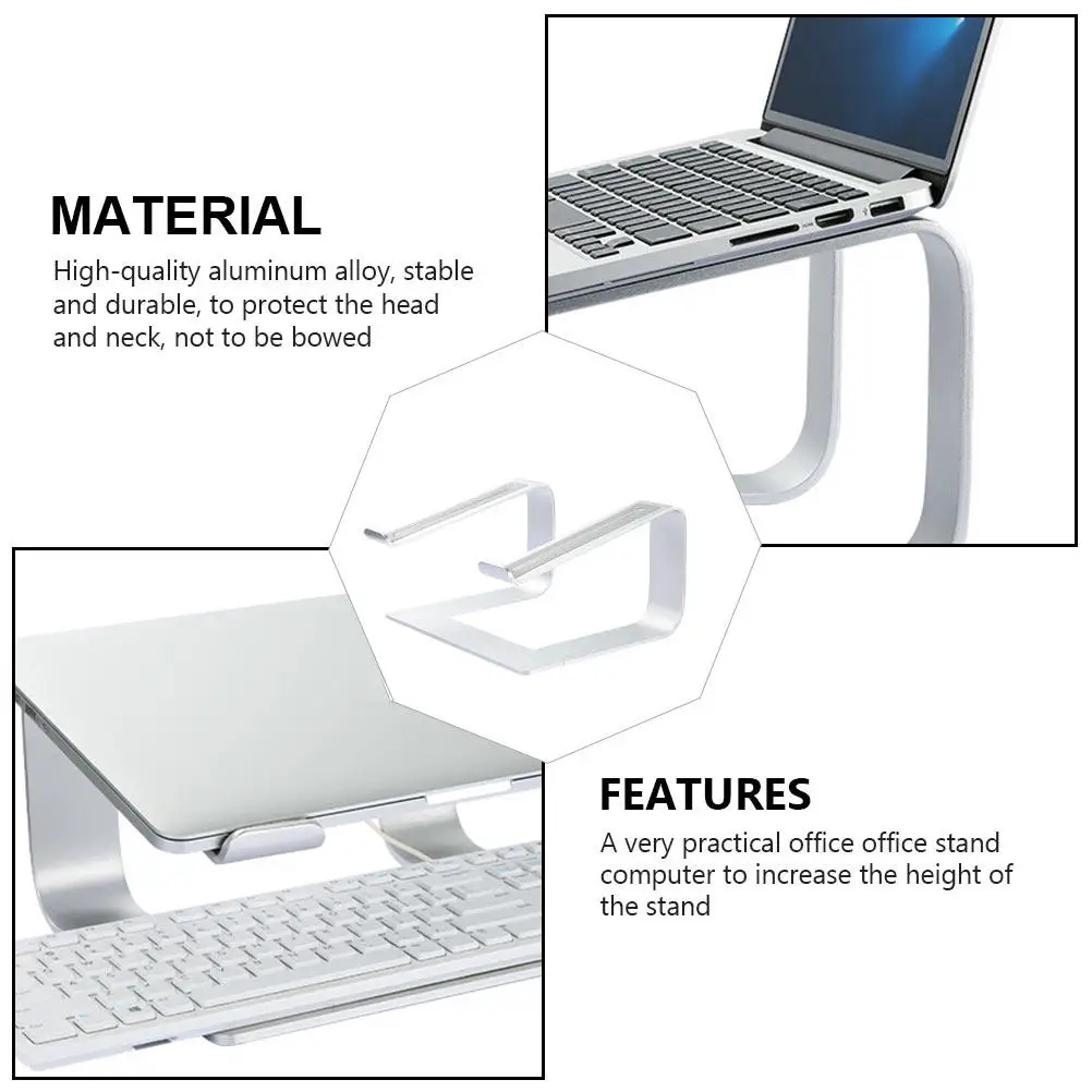 1Pcs Aluminum Alloy Laptop Stand Detachable Sturdy Support Rack for Office Home Tablet Notebook Cooling Rack Anti-Slip Desktop
