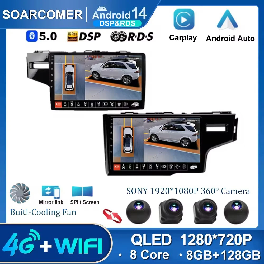 

9'' Android 14 Car Radio For Honda Fit RHD 2014 2015 2016 2017 GPS Navigation Autoradio Multimedia Player IPS Head Unit 2 Din