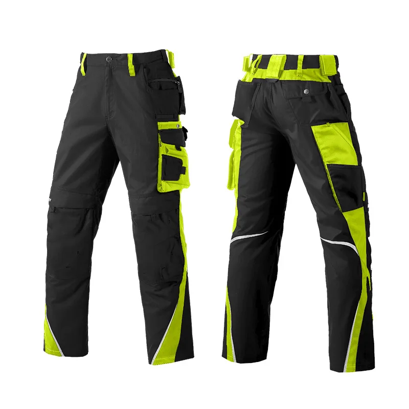 Reflective Stripe Pants Work Pants Man Cargo Reflective Multi Pockets Workwear Pants with Reflectors Construction Trousers Men