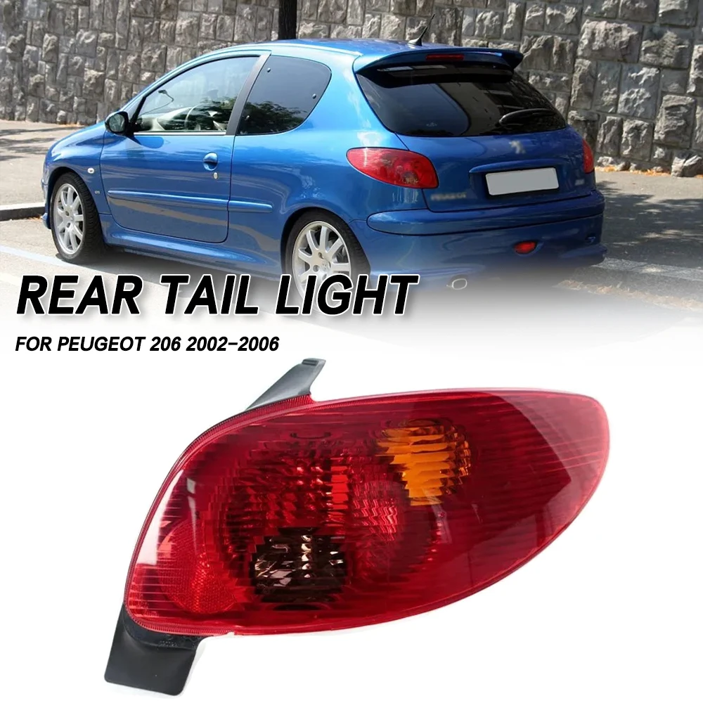 

Для Peugeot 206 2002-2006 5-дверный хэтчбек автомобильный задний фонарь задний бампер стоп-сигнал поворотник предупреждение