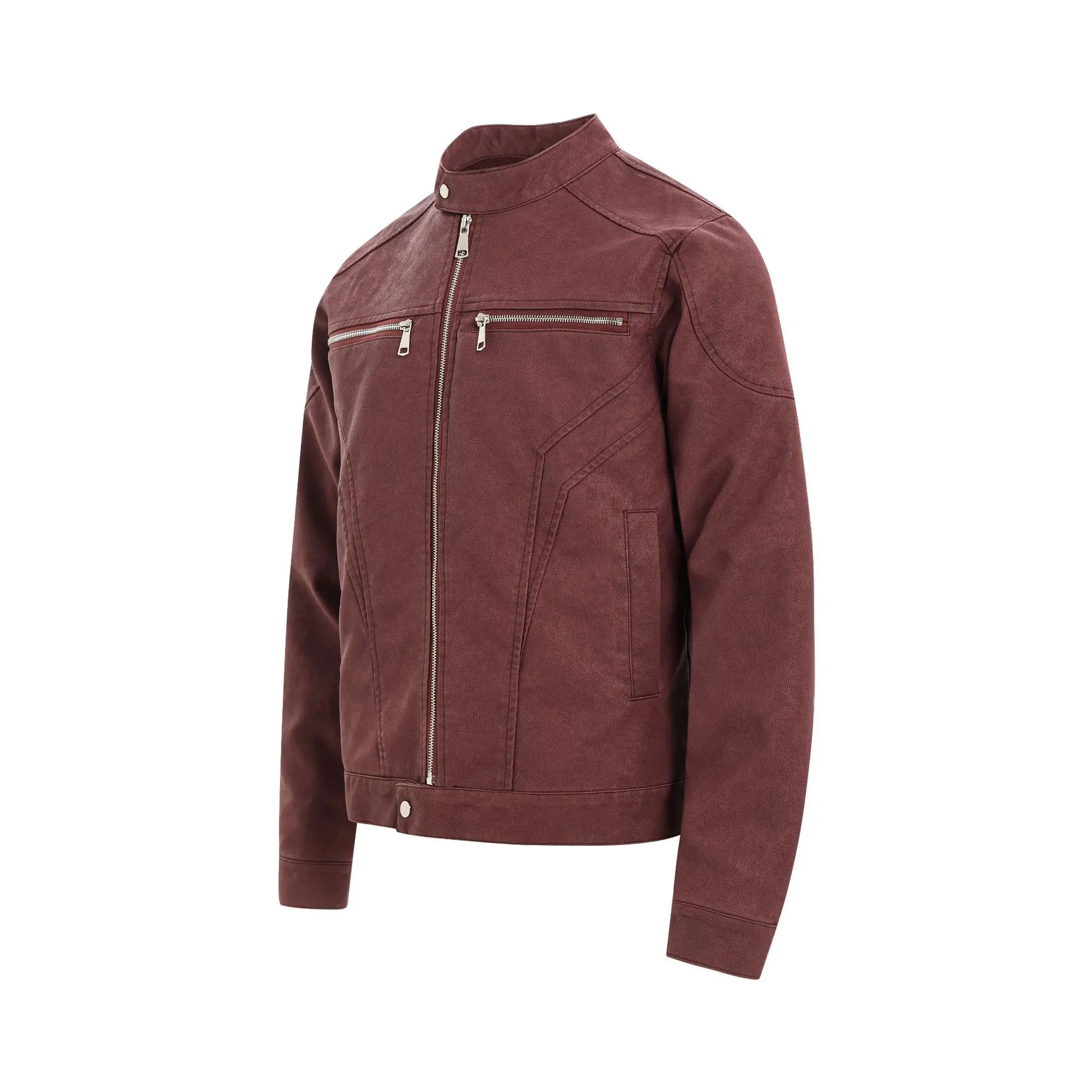 MWJLPWQ Trendy 2026 Spring Autumn American Retro Racing Suit PU Leather Motorcycle Jacket High Street Zipper Coat For Men 13173