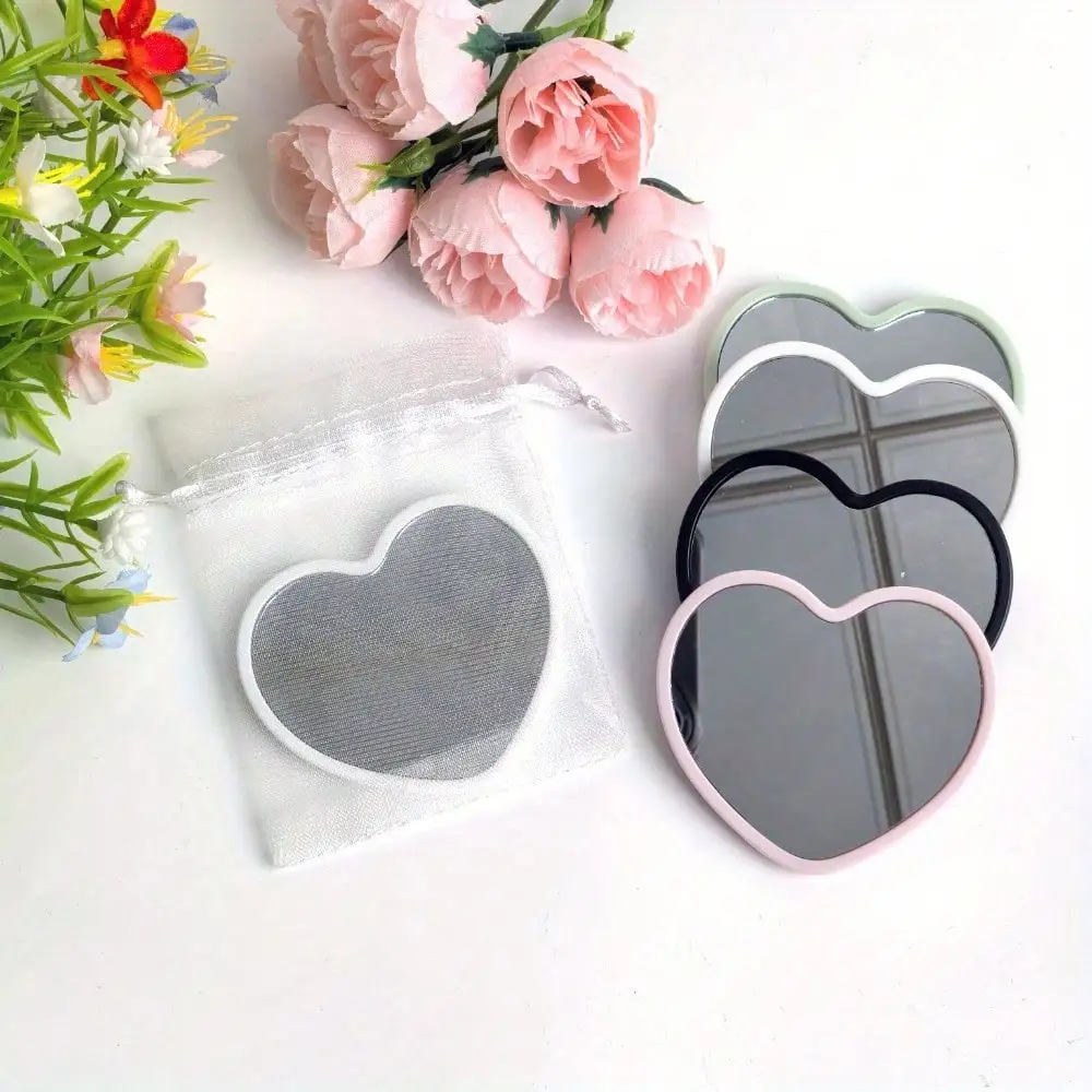 24 طقم مرآة محمولة على شكل قلب، بما في ذلك 12 مرآة و12 جيب برباط، وهدايا الحفلات #5