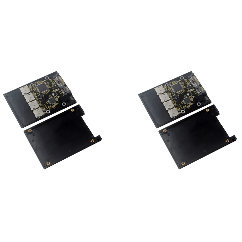 2X 2.5 Inch 4 TF To SATA Adapter Card, Self-Made SSD Solid State Drive, For Micro-SD To SATA Group RAID Card