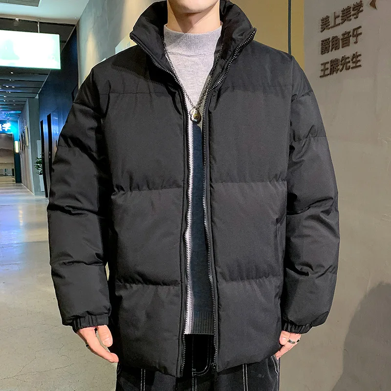 

Men's Outerwear Winter New Cotton Jacket Teens Casual Fashion Stand Collar Thick Cotton Jacket