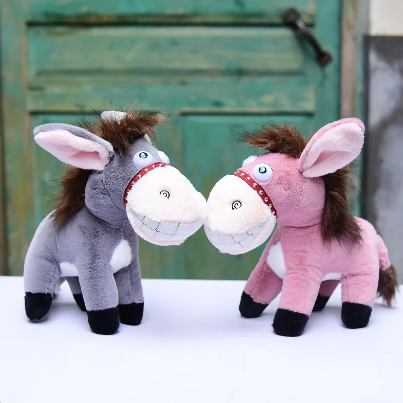 fashione Baring teeth small donkey doll plush toy big tooth doll personality rag doll mule horse birthday gift