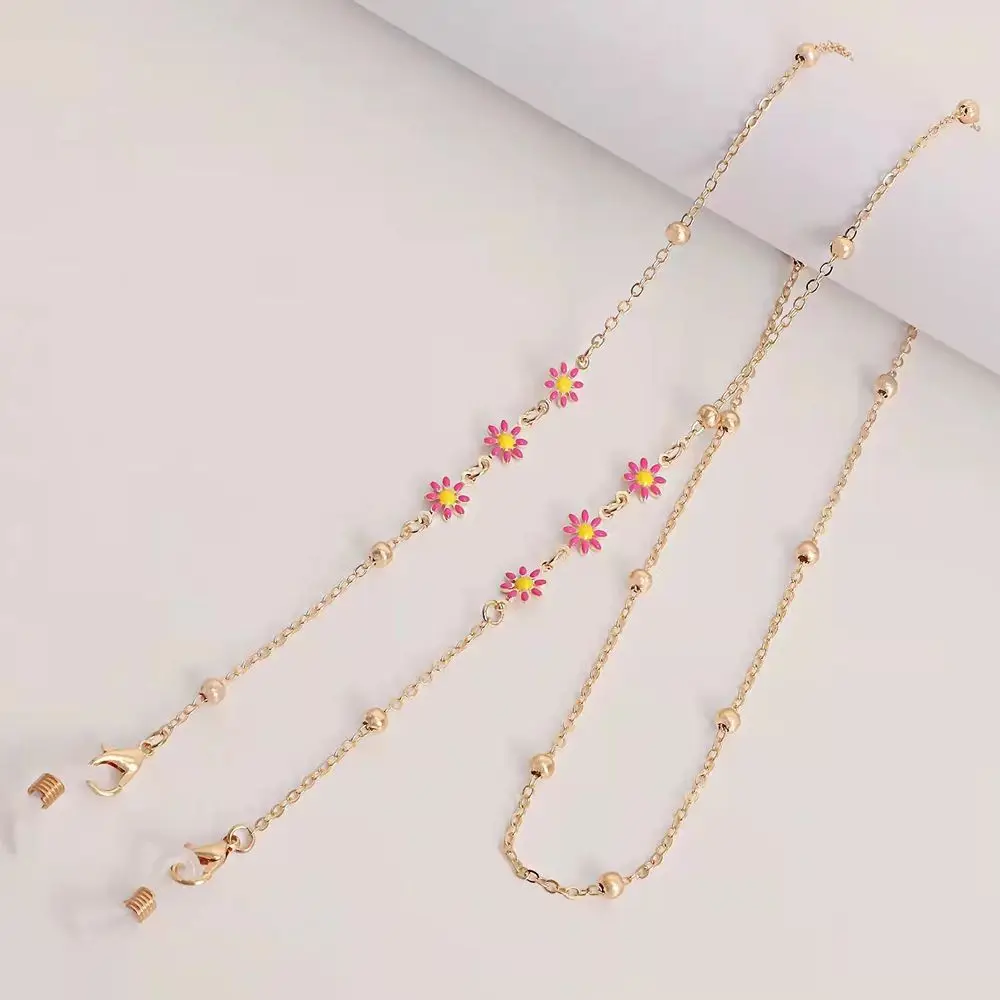 Adjustable Simple Cute Decoration Fashion Colorful Flower Mask Chain Eyeglasses Lanyard Eyewear Accessories Sunglasses Chain