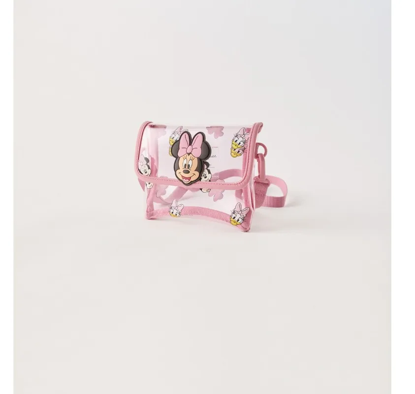 Nowa kreskówka Minnie Disney, urocza i modna mini torba crossbody, swobodna i wszechstronna przezroczysta dziecięca torba na ramię