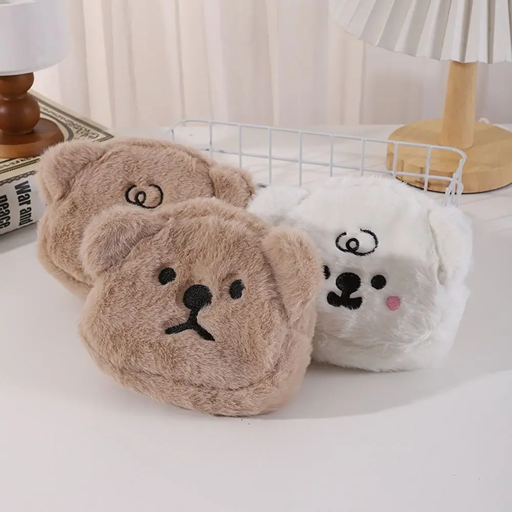 Plush Money Coin Purse 2024 New Makeup Bag Cute Bear Earphone Bag Cosmetic Bag Male