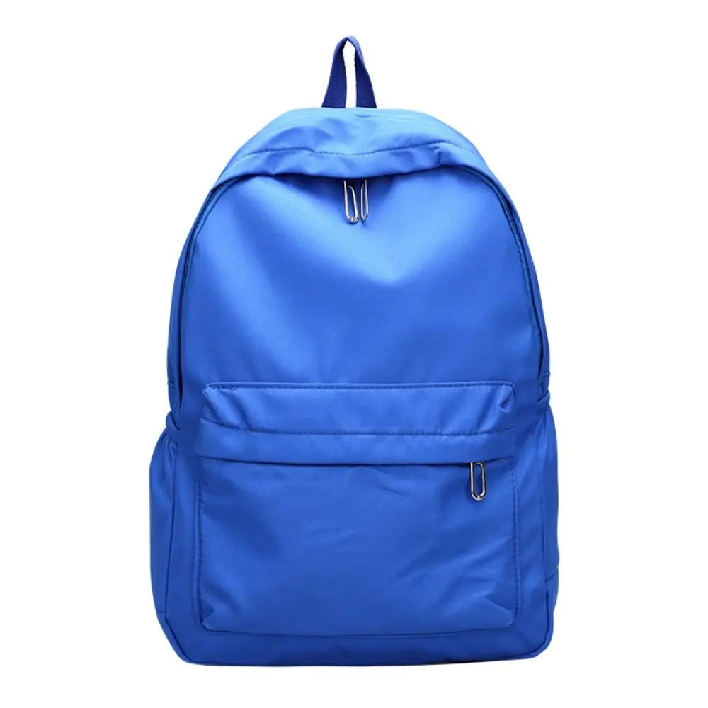 Waterproof Solid Color Large Capacity Nylon Backpack Travel Backpacks Simple Women School Bag