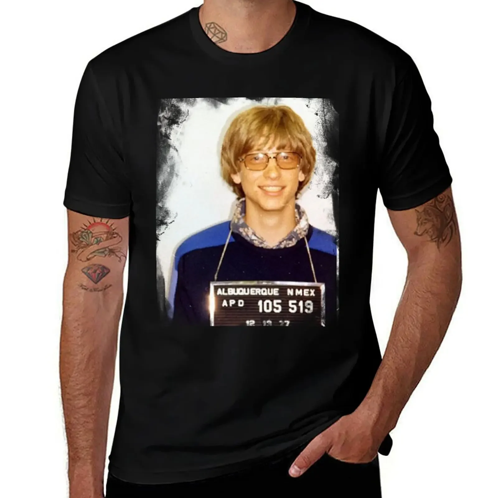 Bill Gates mugshot T-Shirt topping anime t shirts anime shirts men