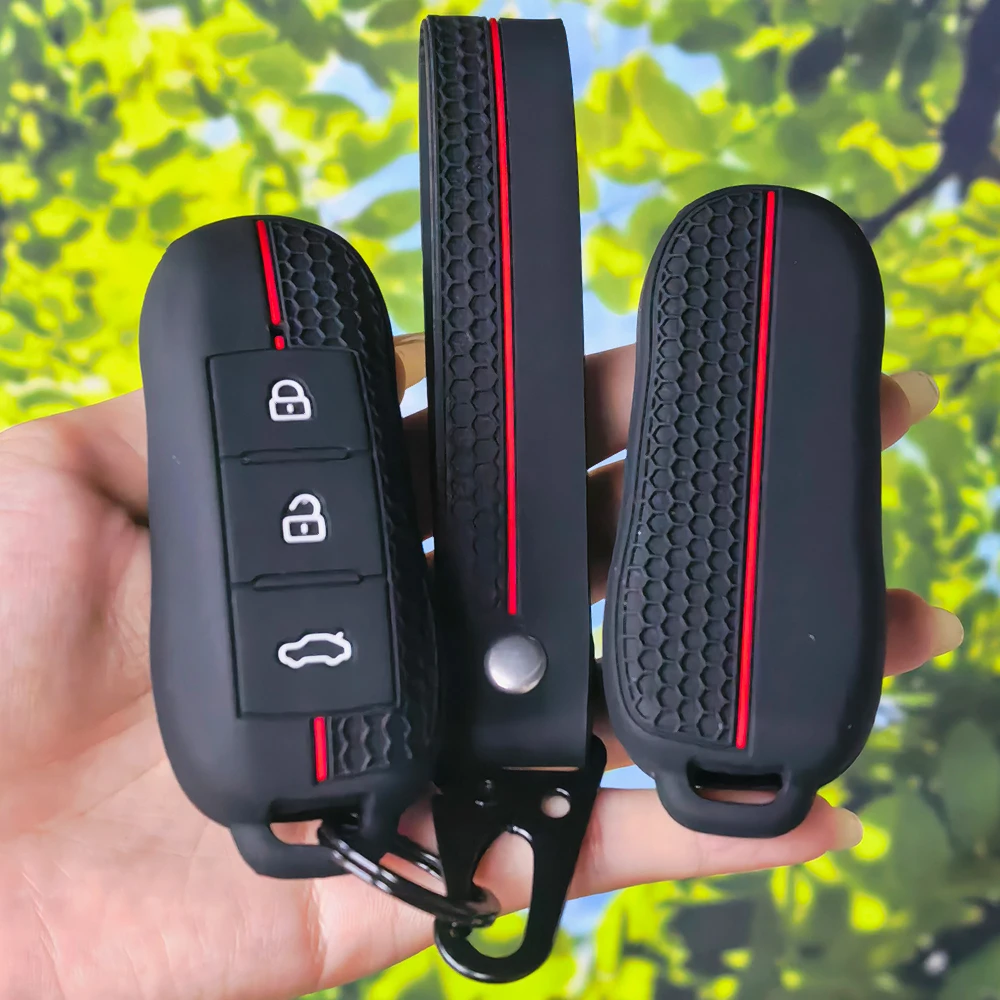 Abrasion‑Safe Silicone Key Case With Keychain For Dongfeng Fengon IX7 Seres 3 5 DFSK SF5 IX5 Glory 580 Remote Accessories