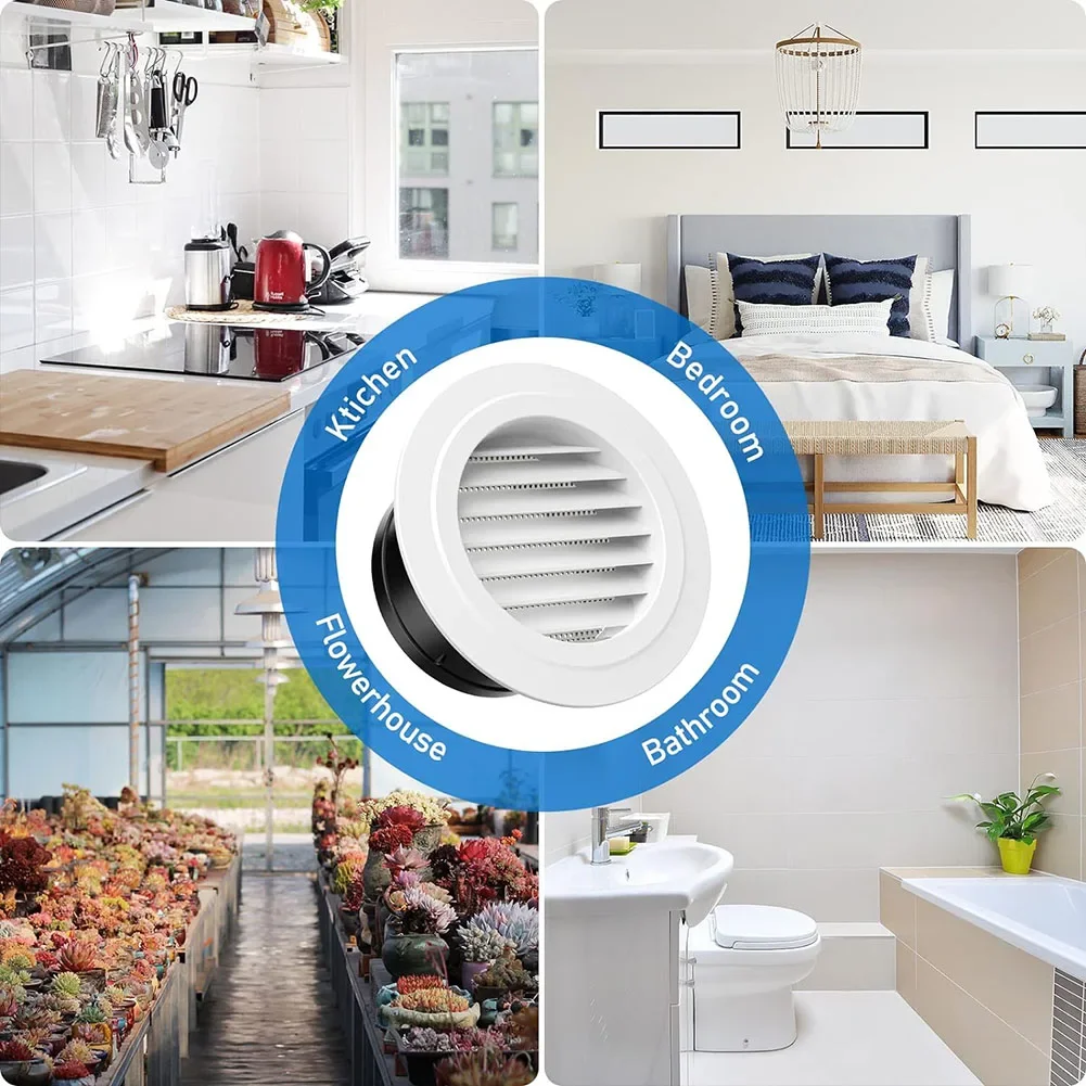 Adjustable Air Ventilation Cover Round Ducting Ceiling Wall Hole Abs Air Vent Grille Louver Kitchen Bath Air Outlet Fresh System