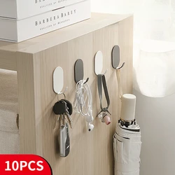 Ganchos suspensos de parede de aço inoxidável, sem soco, multifuncional, pasta forte, armazenamento em casa, cozinha, banheiro, 10 pcs