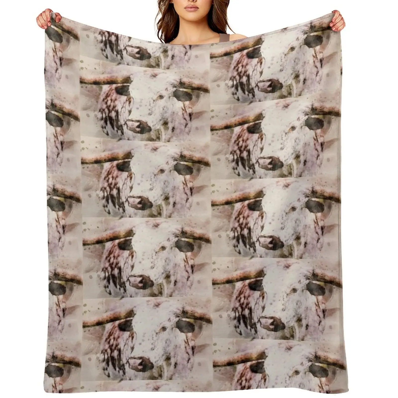 

Texas longhorn cattle Throw Blanket Soft christmas gifts Shaggy Quilt Blankets