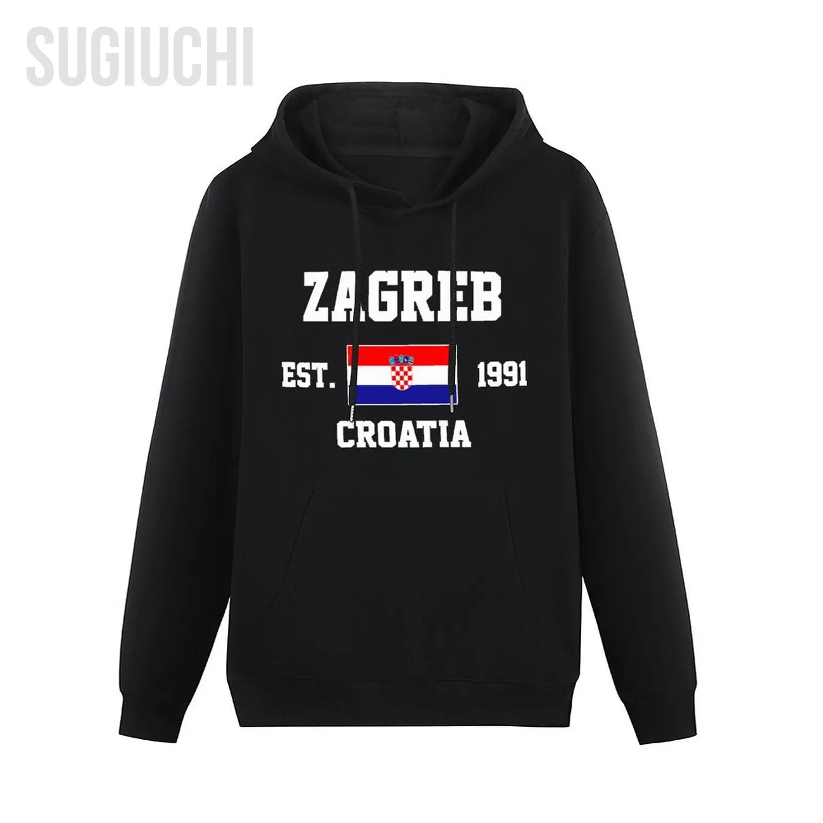 Men Women Hoodies Croatia EST.1991 Zagreb Capital Hoodie Pullover Hooded Hip Hop Sweatshirt Cotton Unisex