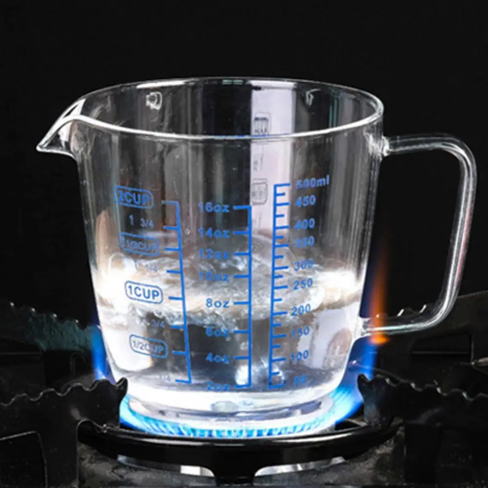 Heat Resistant Glass Measuring Cup, Milk, Water Scale, Microwave Tool, Kitchen Dining Accessories, Baking Tools, 250ml, 500ml