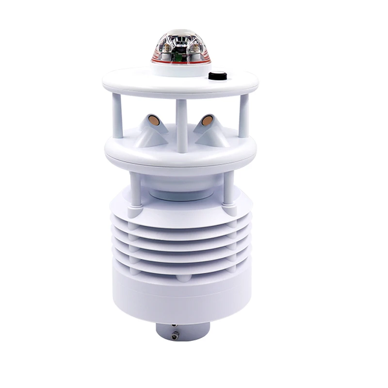 

Compact All-in-one Smart Automatic Multi-parameter Ultrasonic Wind Speed Direction Rain Illumination PM2.5 PM10 Weather Station