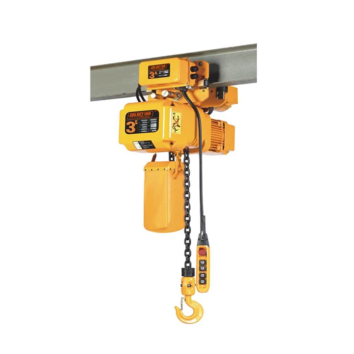 Factory price Double pawl double rewindelectric chain pulley block  chain hoist with electric trolley