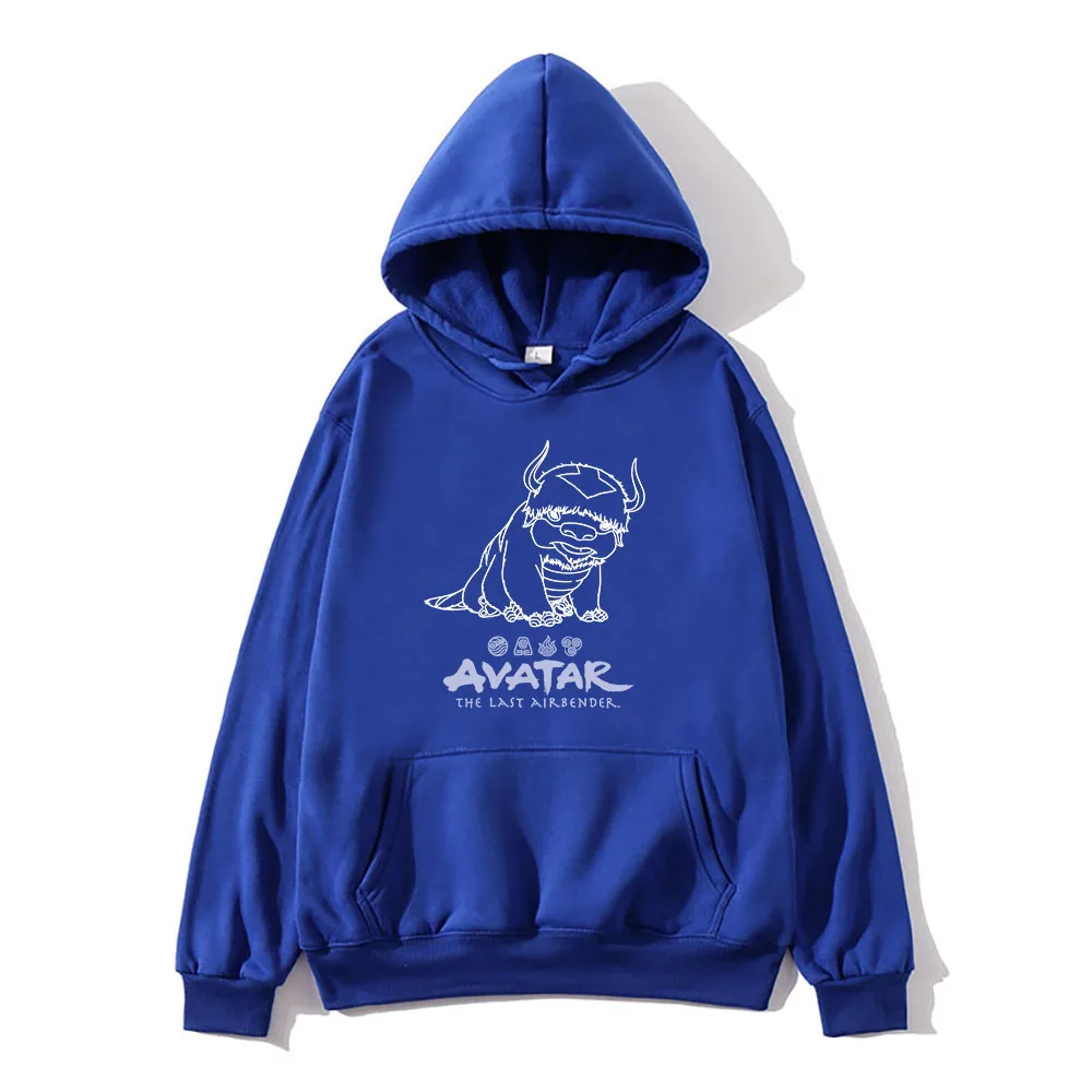 Avatar The Last Airbender  Appa Sweatshirt Casual Cartoon Print with Hooded Clothes Men/women Long-sleeved Fleece Soft Pullovers