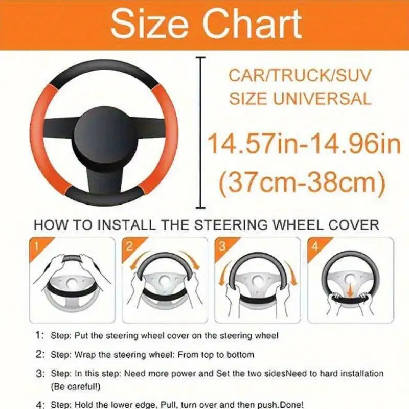 غطاء عجلة قيادة السيارة قابل للتنفس لسيارة Mercedes-benz C-class لنماذج Renault Triber 2010-2024 والمزيد 38cm15in #3