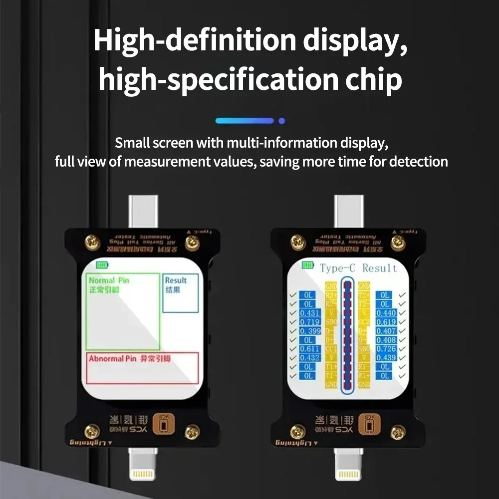 YCS Full Series of  Automatic USB Charging Dock Connector Tester For IPhone Android Type-C/Lightning Device Tail Plug Detection