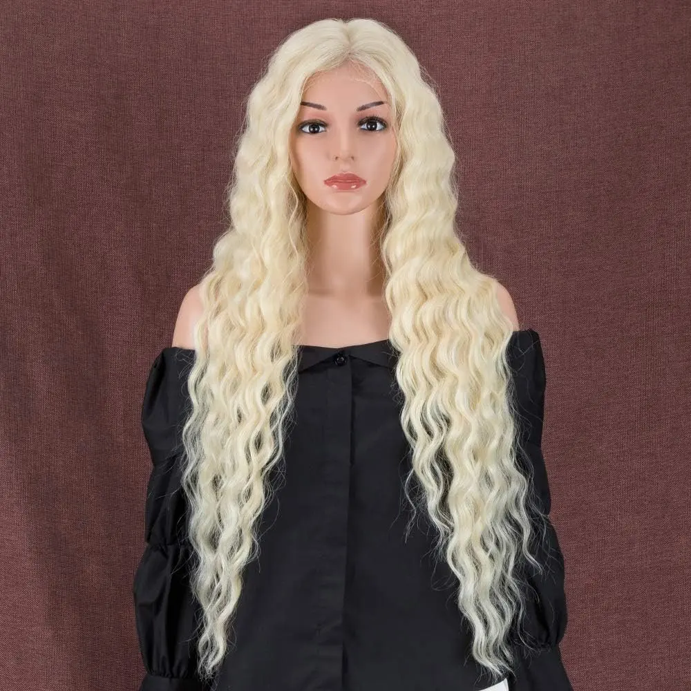 613 Blonde 150 Density 13x4 Lace Front 18 40 Inches 13x6 Lace Frontal Wig  Deep Wave Pre-Plucked Glueless Curly Human Hair Wig