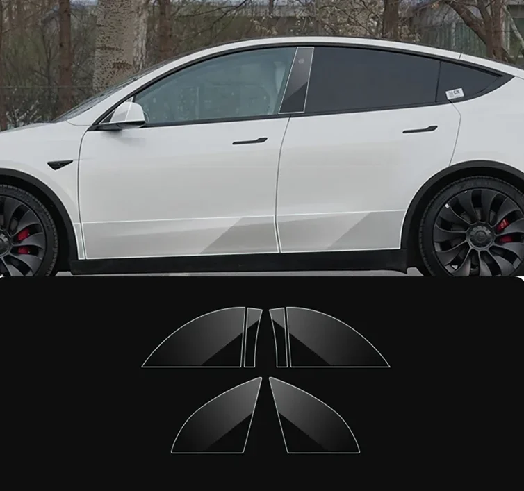 ل تسلا نموذج Y العرعر 2025 الباب الأمامي الباب الخلفي طبقة رقيقة واقية ملابس السيارات غير مرئية طبقة من البولي يوريثان الديكور صالح TSL نموذج Y #2
