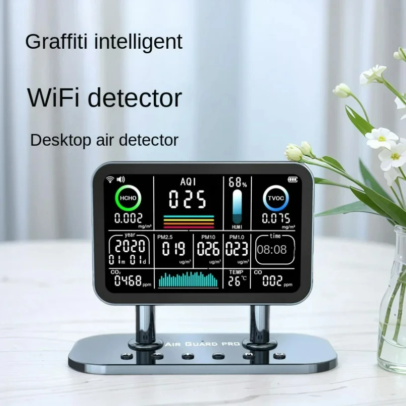 

XMSJ new product tuya graffiti intelligent APP control formaldehyde pm2.5 carbon monoxide indoor multi-functional air detector