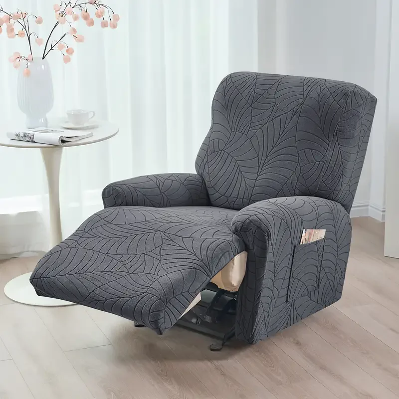 Jacquard Split Recliner Sofabezüge Elastic Stretch Relax Sesselbezug Rutschfeste Liege Einzelsofa Schonbezüge Wohnzimmer – Detail 4