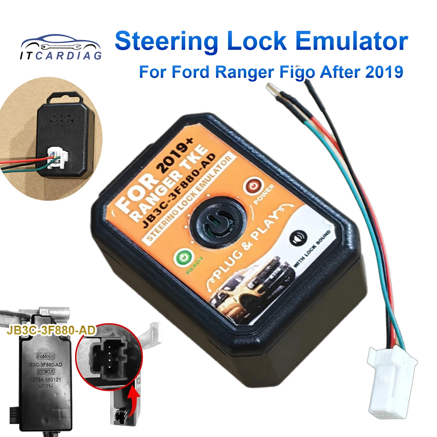 Steering Lock Emulator For Ford Ranger Figo JB3C-3F880-AD After 2019 Plug & Play with Lock Sound No Need Programming