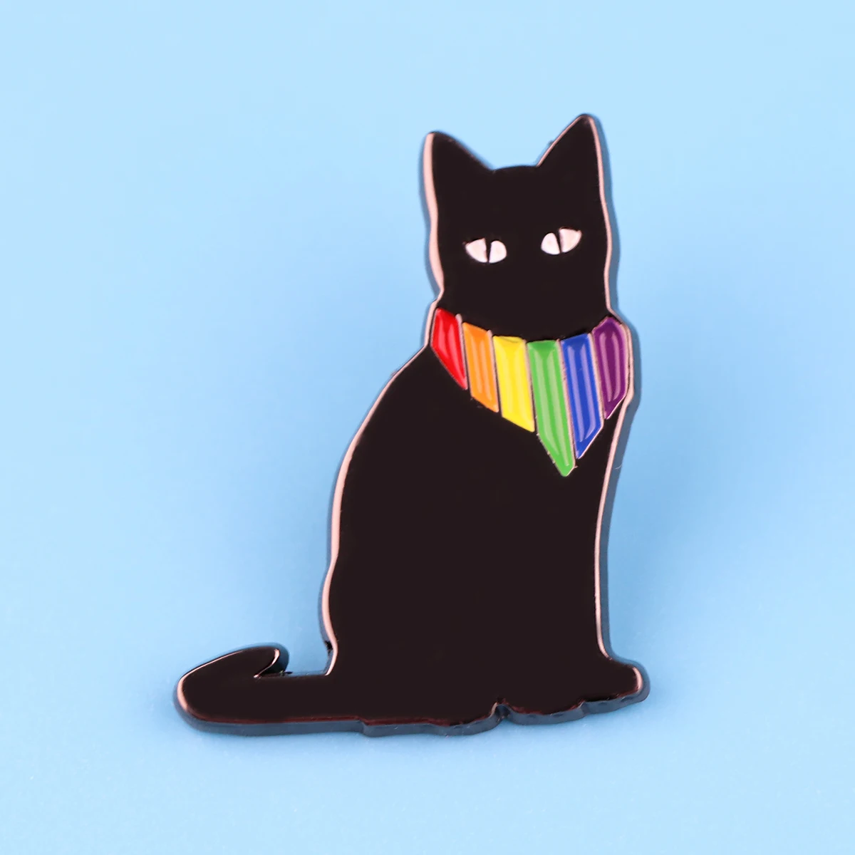 أسود القط قوس قزح Gay Pride المينا دبوس التلبيب دبابيس الظهر دبابيس على الملابس والمجوهرات هدية اكسسوارات