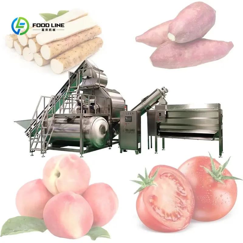 Customizable Peaches Tomatoes Yams Sweet Potato Peeling Machine Fruit Cleaning Peeling & Cutting with Core Pump Component