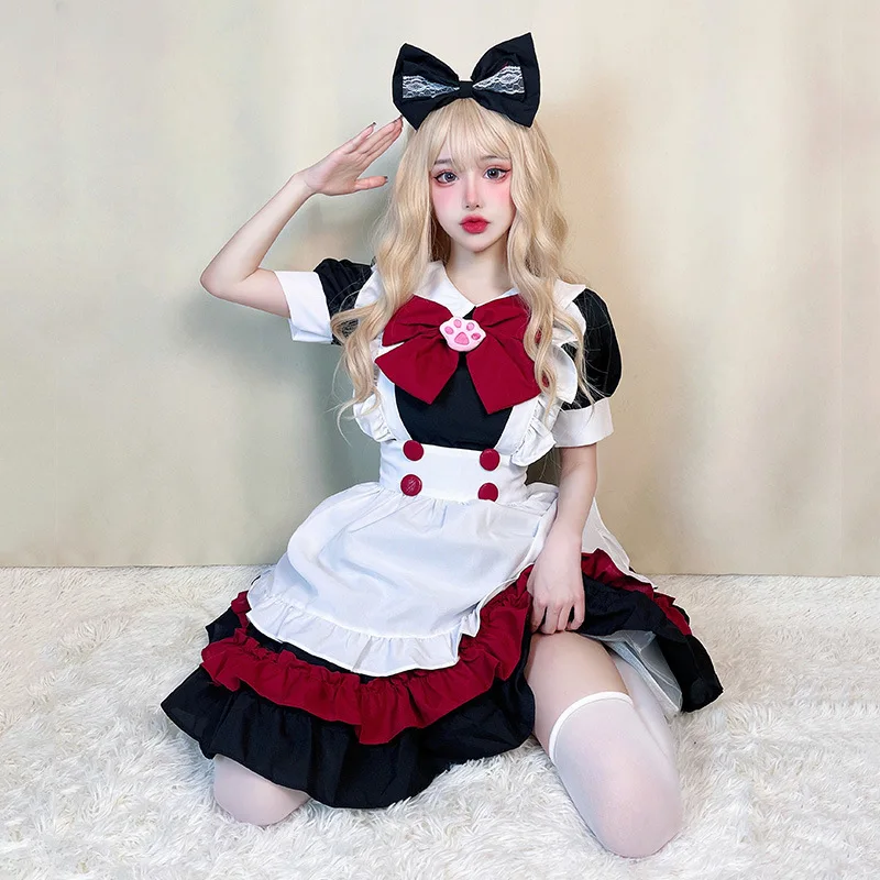 

Halloween Maid Outfit Gothic Style Dark Red Department College Style Lolita Lolita Cosplay Dresses