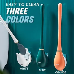 Toilet Brush Modern Home Flexible Silicone Toilet Brush for Bathroom Cleaning Dead Corners Toilet Bowl Brush Durable Bristles