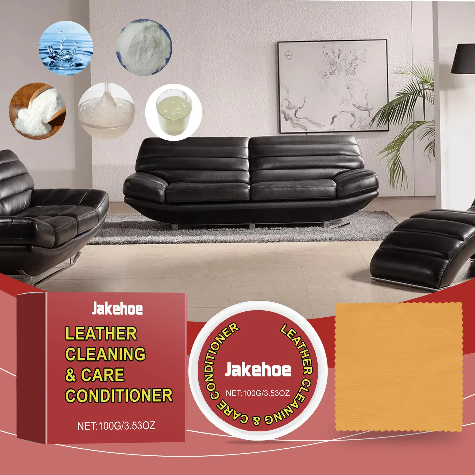 

Leather Cleaner & Conditioner 125G - Multi-Purpose Care Cream for Sofa, Car Seats, Bags | UV Protection & Moisturizing Formula