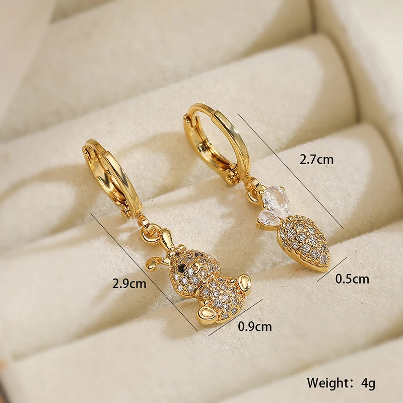 GANPUP Exquisite glänzende Zirkonia-Schildkröten-Ohrstecker für Frauen, neue modische trendige Ohrschmuck-Geschenke für Partys. – Detail 1