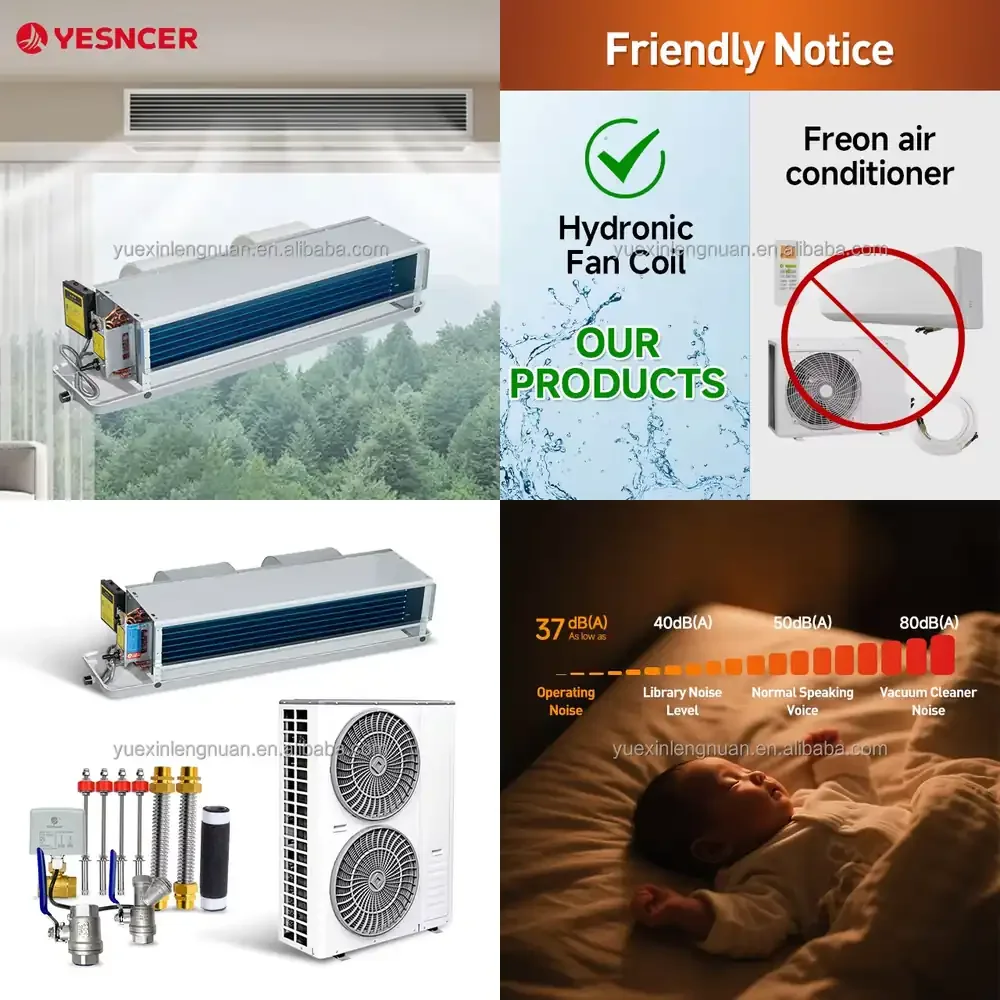 

Commercial Water Fancoil Ceiling Horizontal Concealed Hydronic Fcu Fan Coil Fan Coil Unit for Heating and Cooling