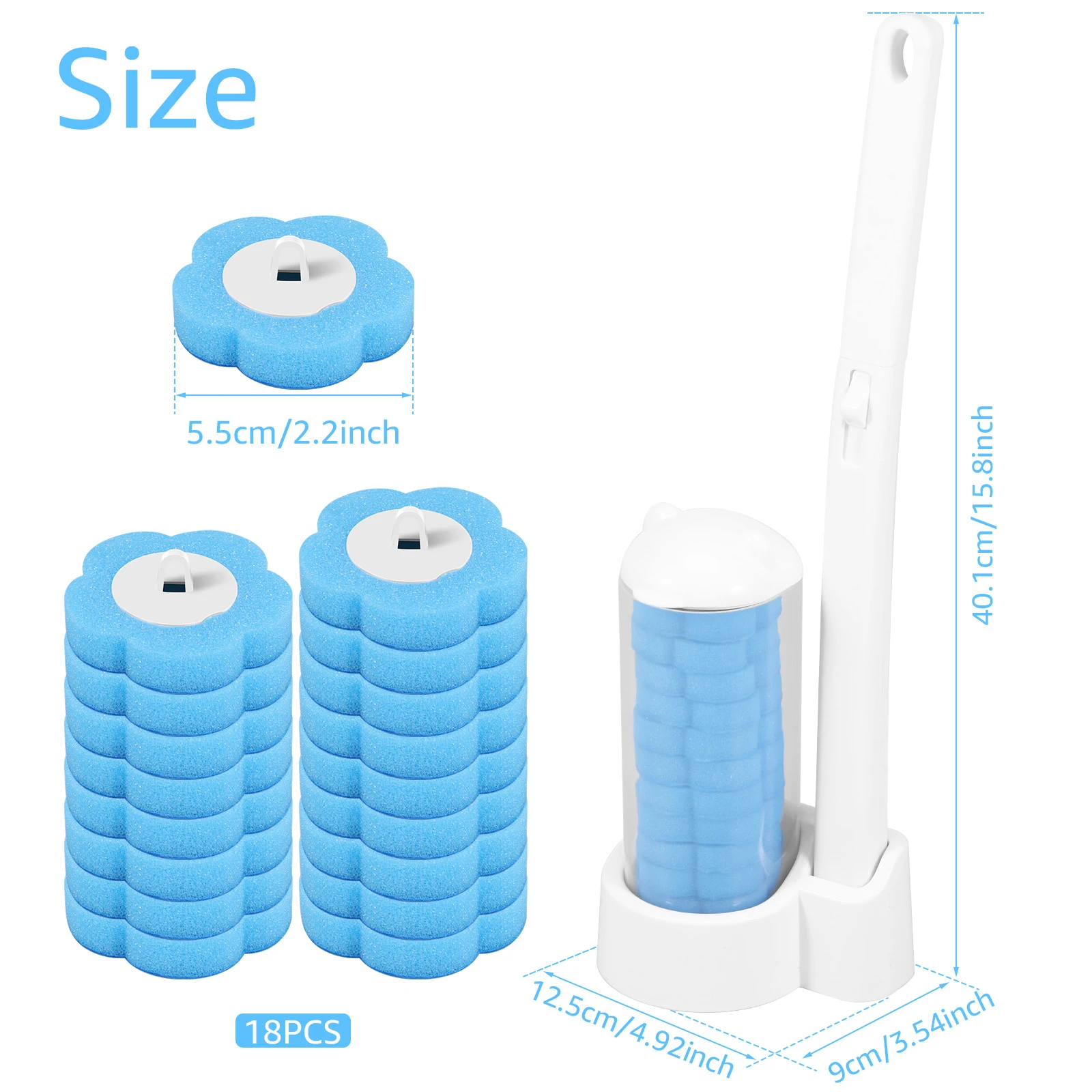 18/36 Stück Toiletten bürste Einweg-Ersatzkopf-Reinigungs set Toiletten schüssel bürste langer Griff WC-Zubehör werkzeug