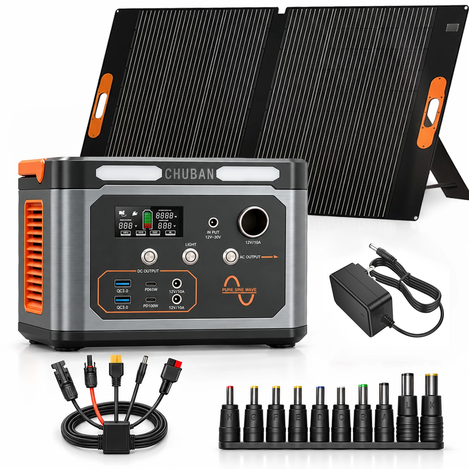 Stazione di Alimentazione Portatile da 500W con Pannello Solare da 100W (Opzionale) per Backup Domestico, Campeggio e Camper
