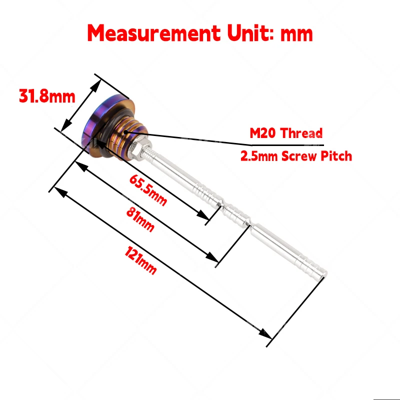 For Yamaha NMAX/NVX/AEROX 160/155/125/TURBO/TECH MAX/NEO/ALPHA Anti-Theft Engine Oil Dipstick with Key Filler Level Gauge Parts
