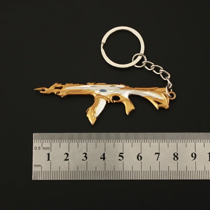 8cm Valorant Melee Reaver Weapon Model Keychain for Men Sovereign Vandal Skin Pendant Key Ring Finder Fans Car Bag Decor Jewelry