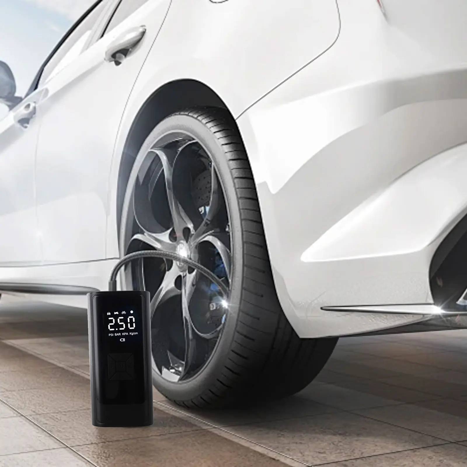 

Компрессор с цифровым дисплеем, портативный насос для накачивания шин, автомобильный воздушный насос для путешествий, автомобильный воздушный насос, легкий и компактный