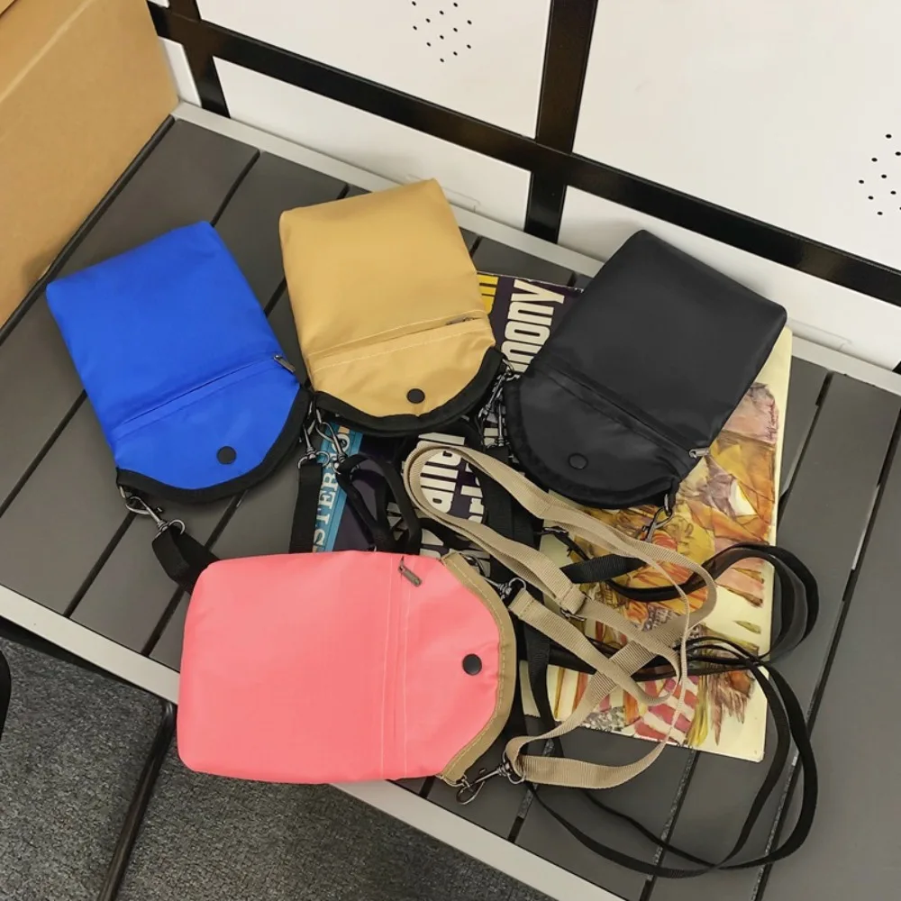 

Casual Nylon Crossbody Bag Adjustable Strap Japanese Style Mini Square Bag Single Shoulder Large Capacity Mobile Phone Bag