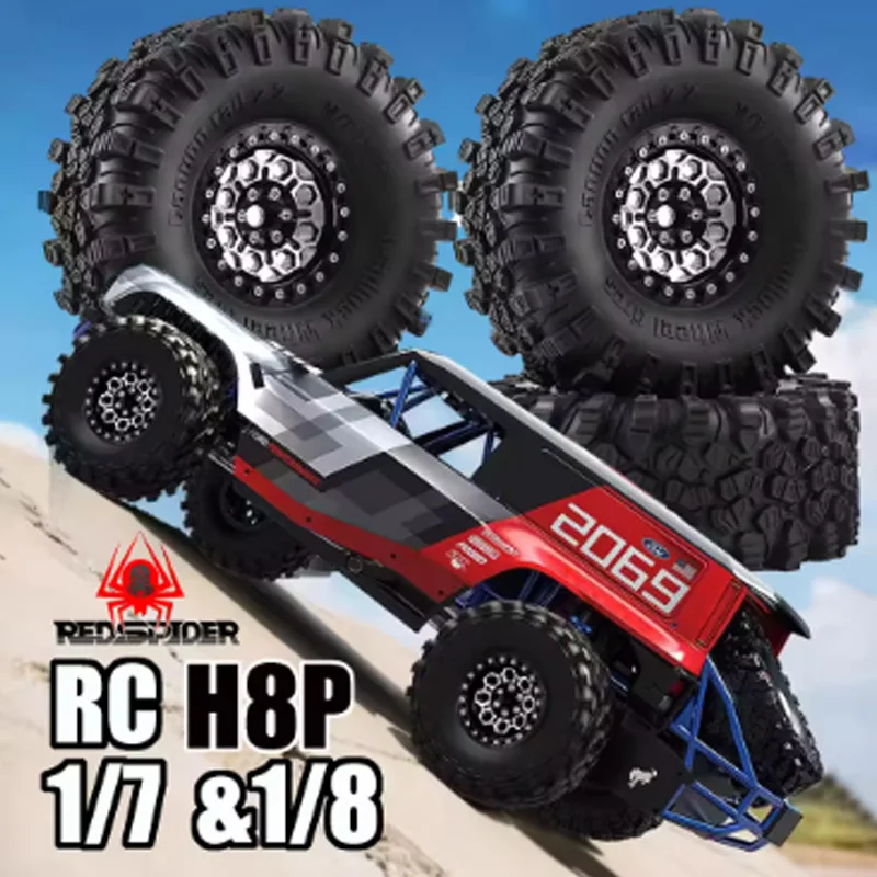 

2.2" Beadlock Rims & Tires 4PCS for 1/10 Scale RC Crawler Car- Fit Axial SCX10,Wraith,Capra,TRX-4,RR10-Metal Wheel Set Upgrade