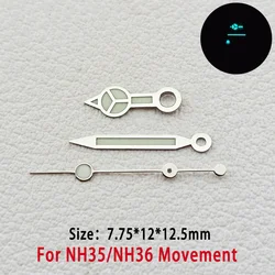 Watch Hands For NH34 NH35 NH36 Automatic Mechanical Movement BGW9 Blue Luminous 7.75*12*12.5mm GMT Hands Watches Accessories