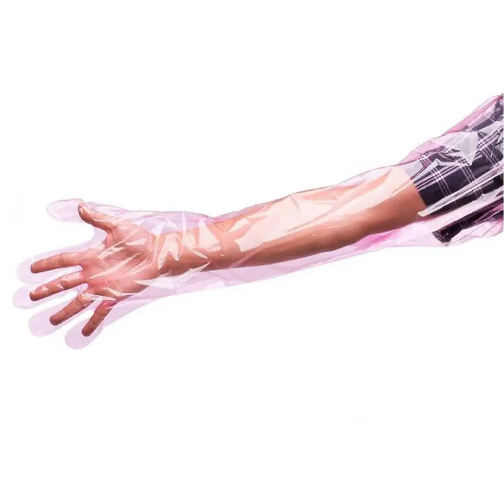 Long Disposable PE Insemination Gloves Full Arm Veterinary Shoulder Length Livestock Protection Gloves Food Grade for Breeding