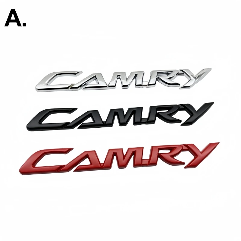 1pcs Metal 3D Letter Logo Car Rear Trunk Decals Emblem Badge Stickers Decal Styling Auto Accessories Fit for Toyota Camry