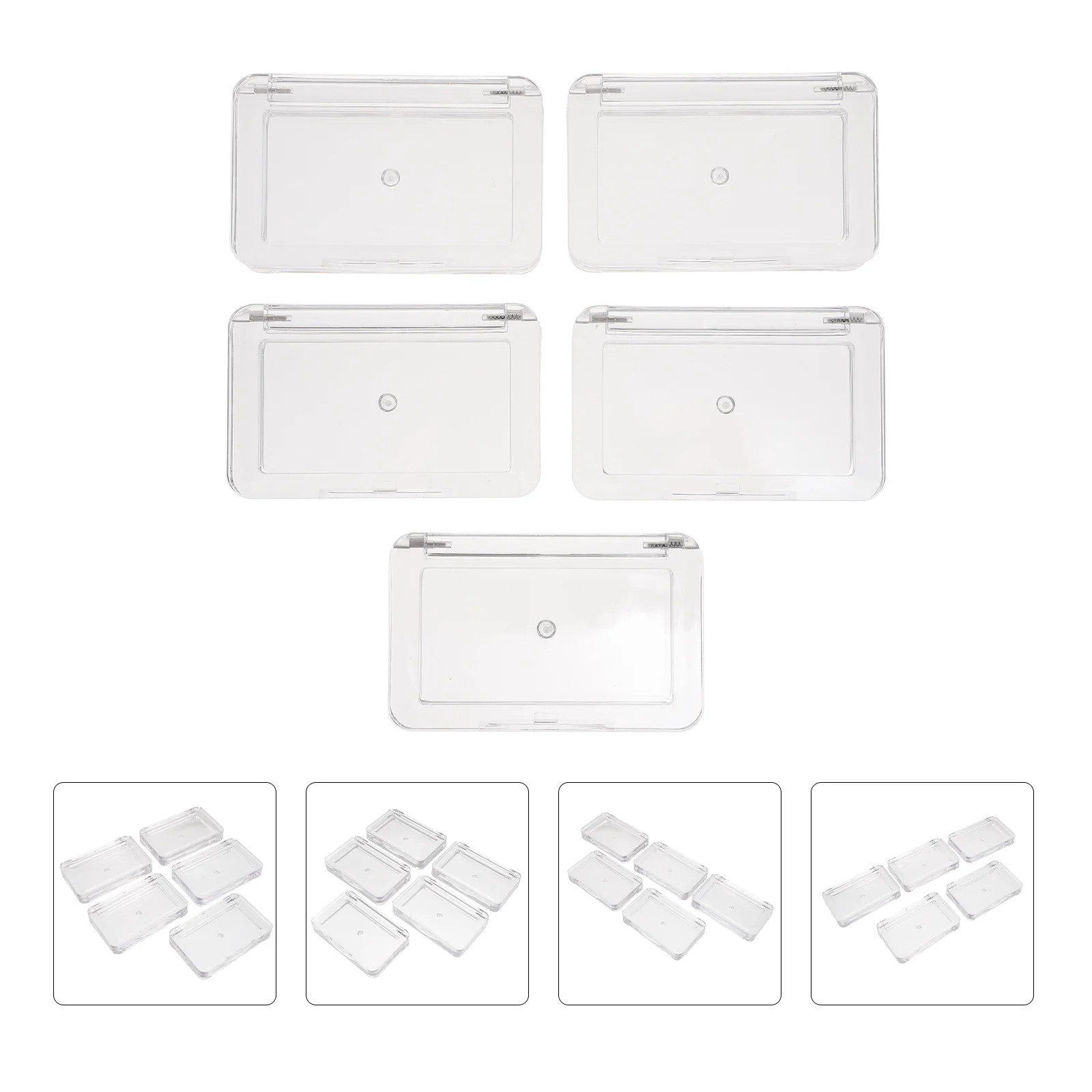

5Pcs Portable Eyeshadow Box Transparent Compact DIY Case Refillable Blusher Organizer Portable Blusher Box