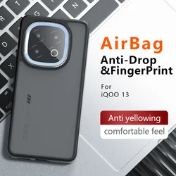 Case For IQOO 13 Shockproof Frosted Skin Feel Matte PC TPU Anti-fingerprint Transparent Cover For VIVO IQOO 13 IQOO13